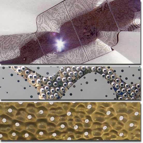 EXYD-P, nicht-lineare Perforationsmuster, 40 Bond in New York City, Waterfront Building in Stockholm und Entwuf in Kupfer
