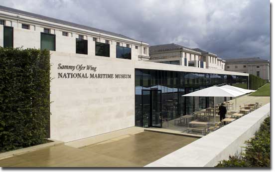Greenwich, National Maritime Museum, Neuer Sammy-Ofer-Erweiterungsbau mit parkseitigem S�deingang zum Museum, Foto (c) C. F. M&oslash;ller Architects, Julian Weyer